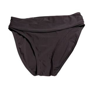 Sweet Escape High Waist Fold Over Bikini Bottom Dark Brown Size 10 NWOT
